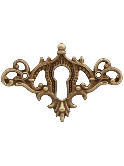 Brass American Oak Cabinet Keyhole in Antique Brass.